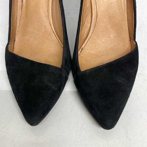 1937 Madewell Black Suede Slip On Heeled Shoes Size 8.5 - Picture 4 of 17